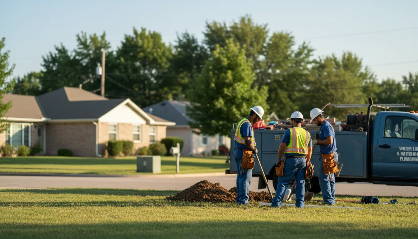 Residential water line and bathroom plumbing service in Quitman, AR